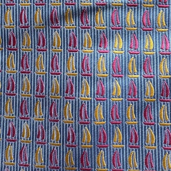 Philippe Ertu Tie 100% Silk Blue Gold Stipe Geo Japan Italy 3.75"x57-59" X5 - Picture 14 of 16